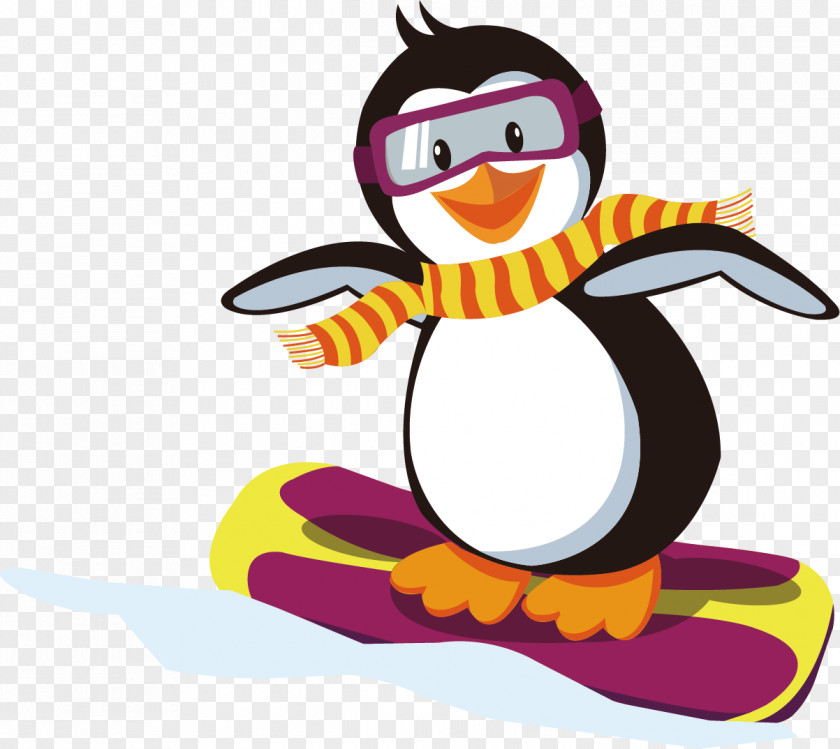 Skiing Penguin Winter Tourism Creatives Bird Clip Art PNG