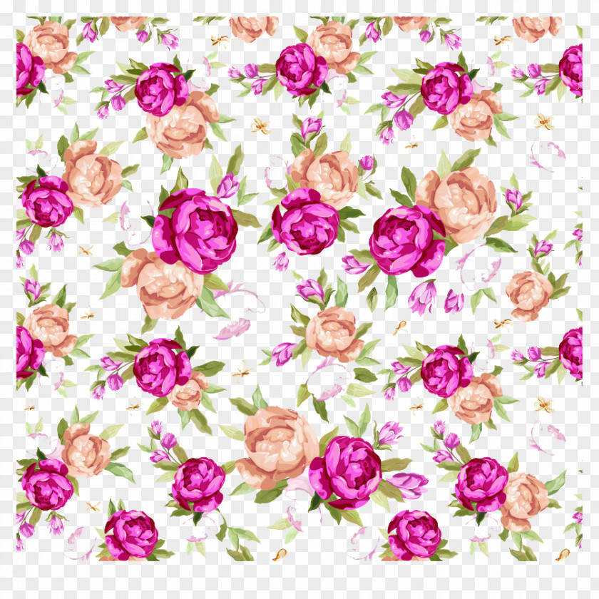 Watercolor Flowers Garden Roses Drawing PNG