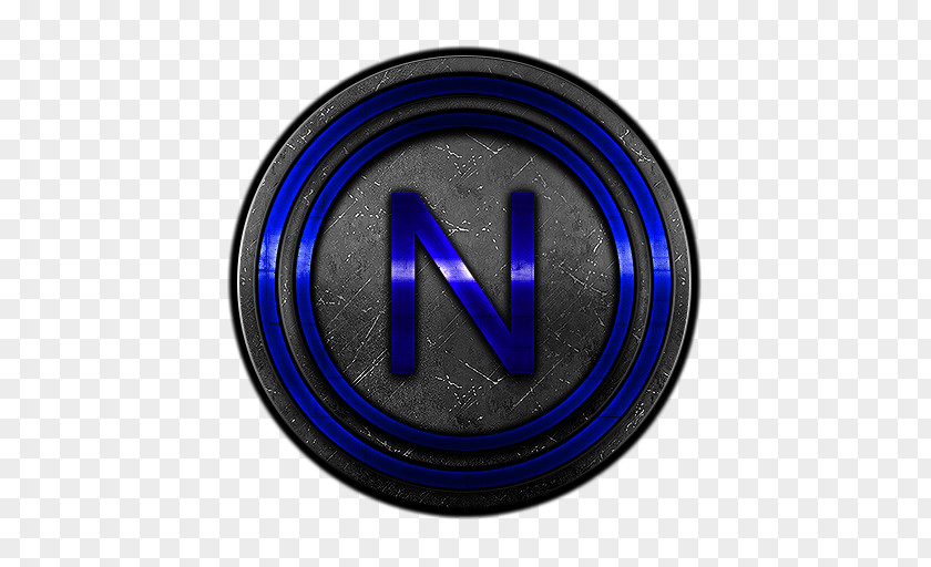 Circle Metal Logo Cobalt Blue Emblem Brand PNG