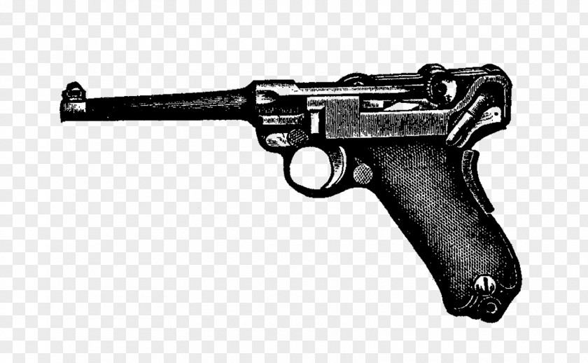 Digital Illustration Gun Luger Pistol Revolver Weapon Trigger PNG