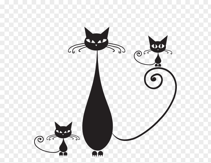 Kitten Snowshoe Cat Black Silhouette Drawing PNG