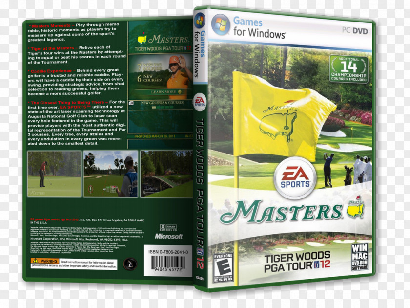Tiger Woods PGA Tour 12: Masters Tournament PC Game PNG