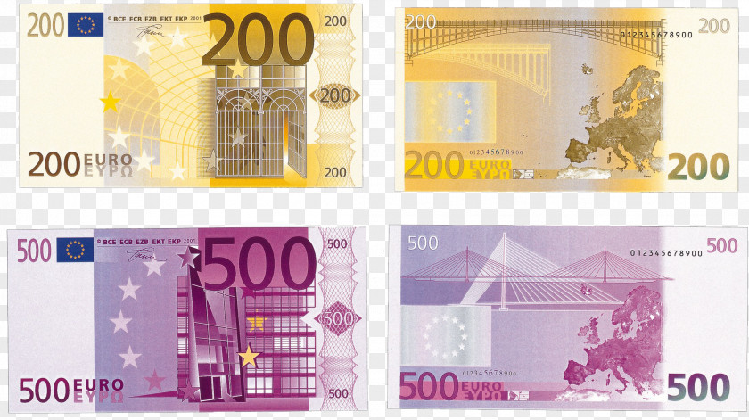 Euro 500 Note Banknotes 10 PNG