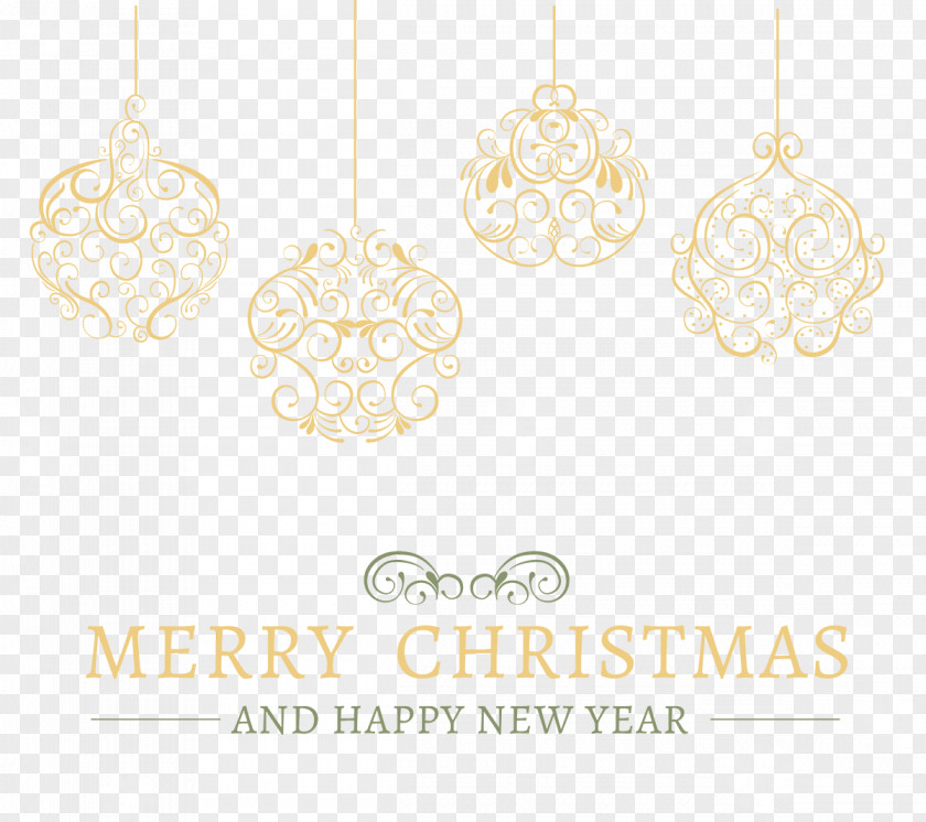 Golden Christmas Decoration Vector Material White Body Piercing Jewellery Pattern PNG