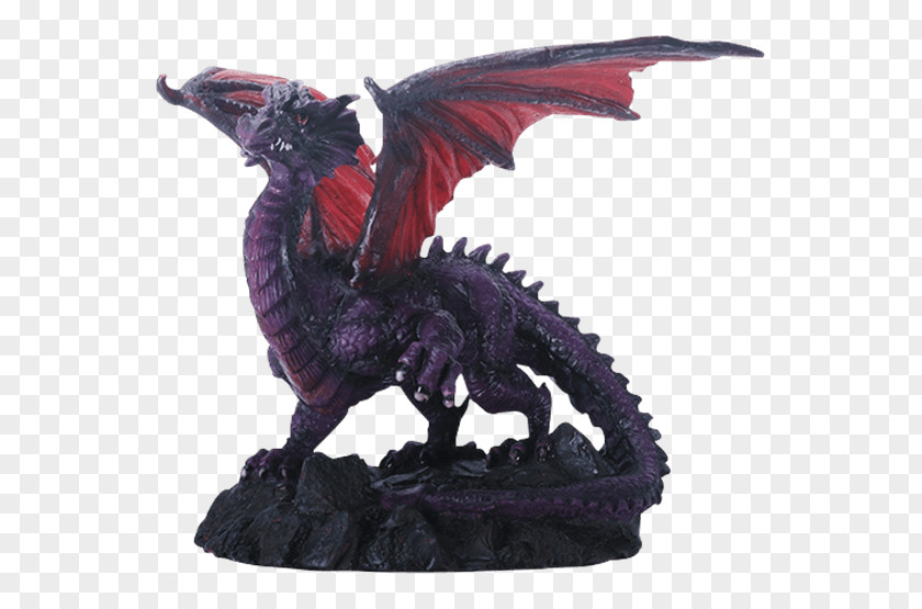 Fiery Dragon White Purple Guardian Legendary Creature Figurine PNG