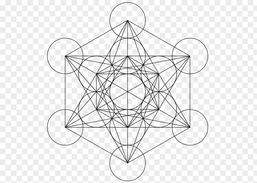 HexÃ¡gono Vector Metatron's Cube Overlapping Circles Grid Sacred Geometry PNG