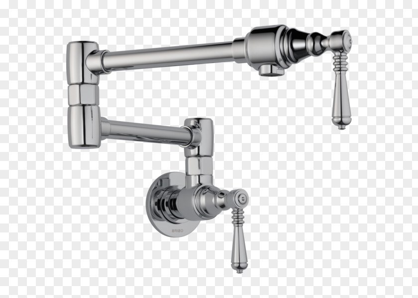 Traditional Wall Tap Stainless Steel Brushed Metal Bathroom Kitchen PNG
