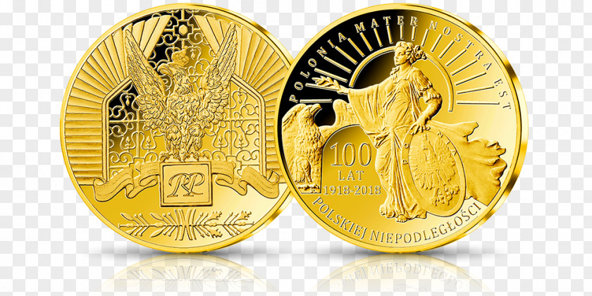 Virgin Mary Poland Obchody 100-lecia Odzyskania Niepodległości Przez Polskę Coin Gold Medal PNG