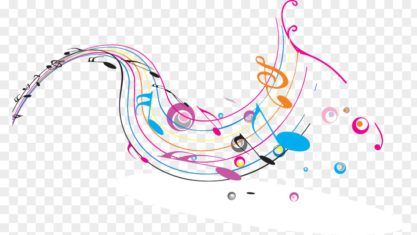 Hand-drawn Line Pattern Notes Microphone Musical Note Dance Illustration PNG