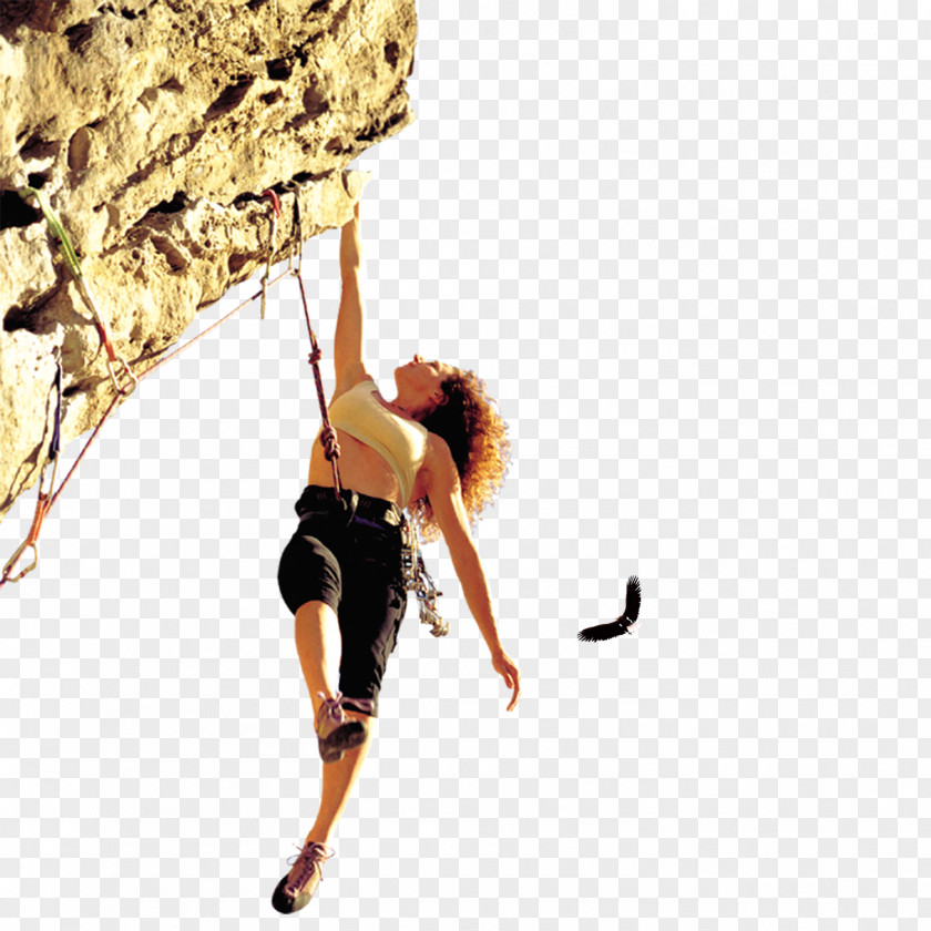 Woman Rock Climbing Icon PNG