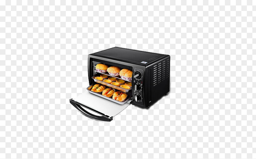 Black Household Oven Barbecue Furnace Baking Toaster PNG