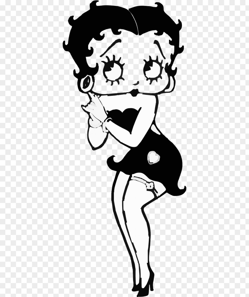 Blackandwhite Line Art Betty Boop PNG