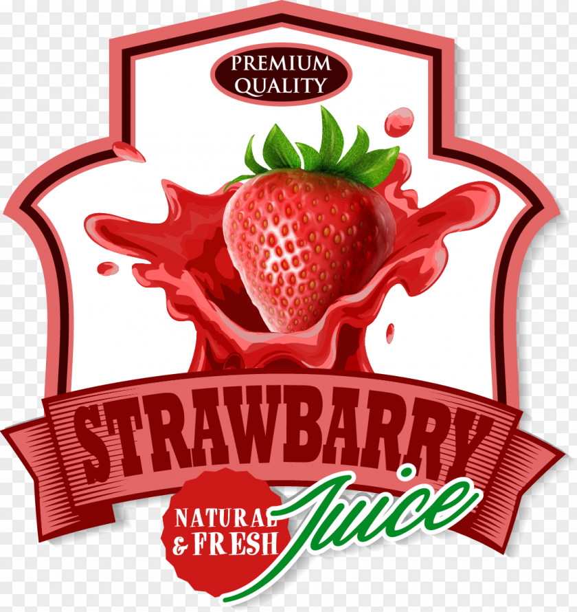 Strawberry Chocolate Ribbon Exquisite Label Juice Euclidean Vector Fruit PNG