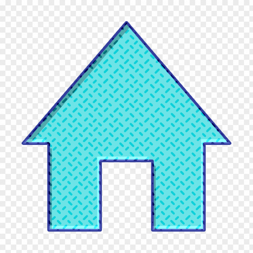 Triangle Electric Blue Home Icon PNG