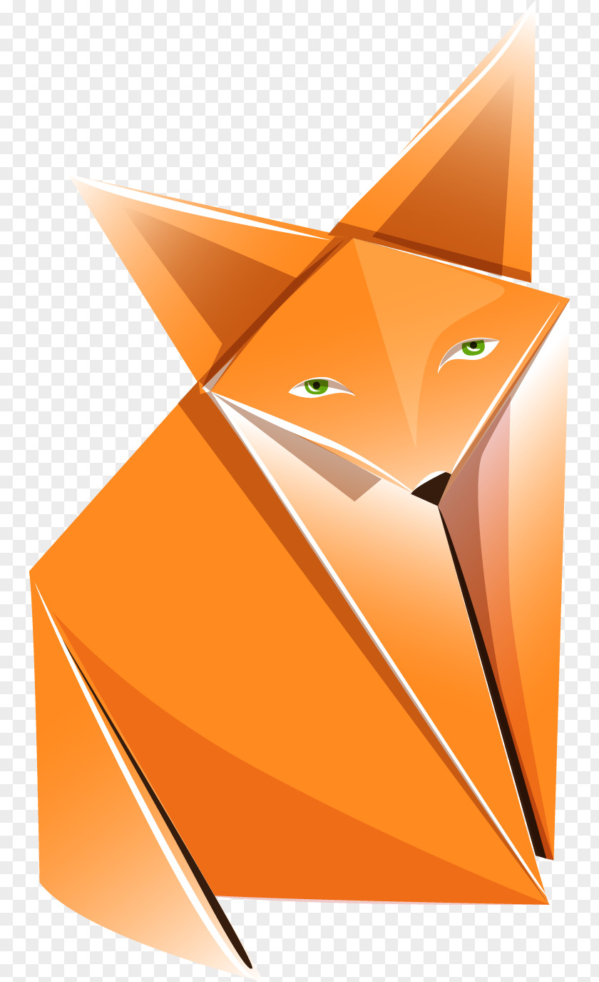 Cartoon Vector Material Origami Fox Paper Thousand Cranes PNG