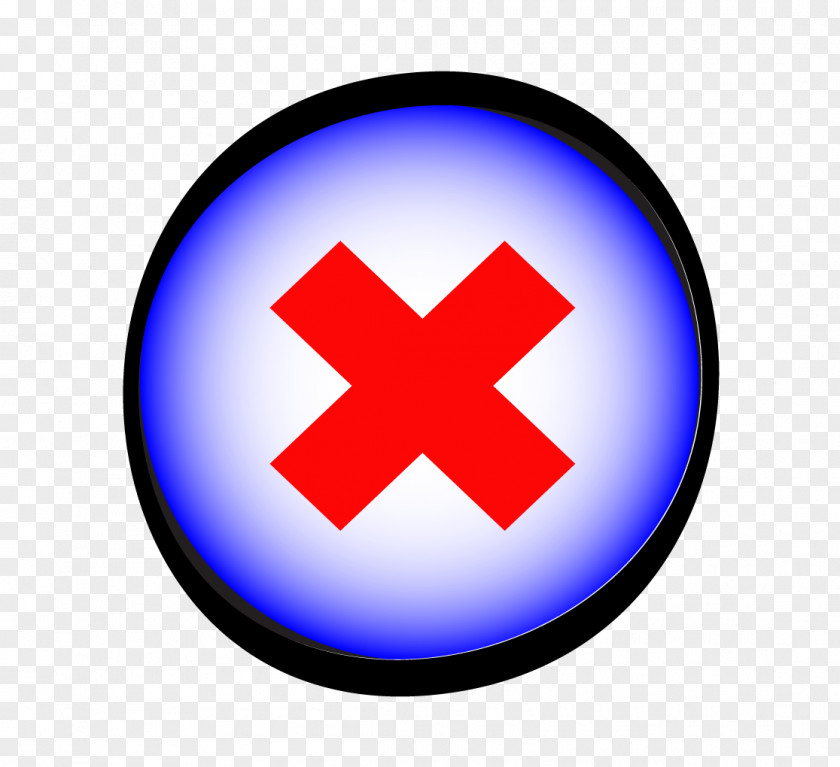 Blue Button Icon Red Cross Download PNG
