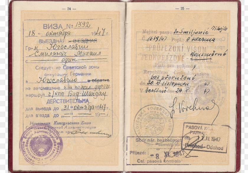 Passport Yugoslavia Free Territory Of Trieste Second World War PNG