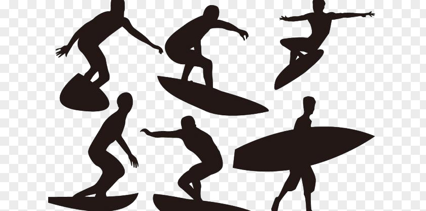 Surfing Silhouette PNG