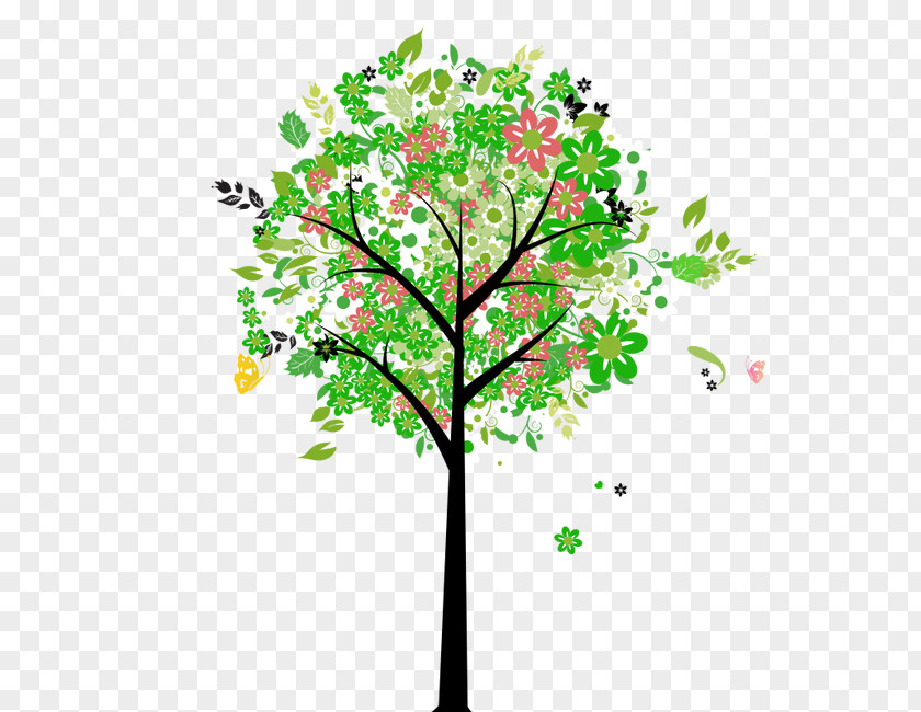 Tree Mural Wall Illustration PNG