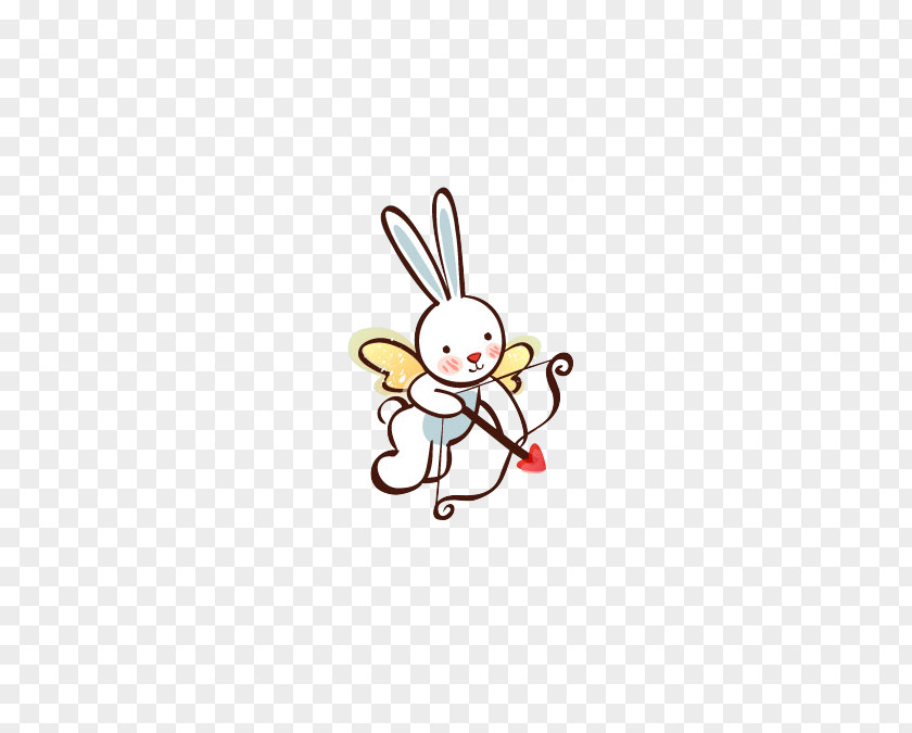 Cartoon Rabbit Cupid Venus Deity PNG