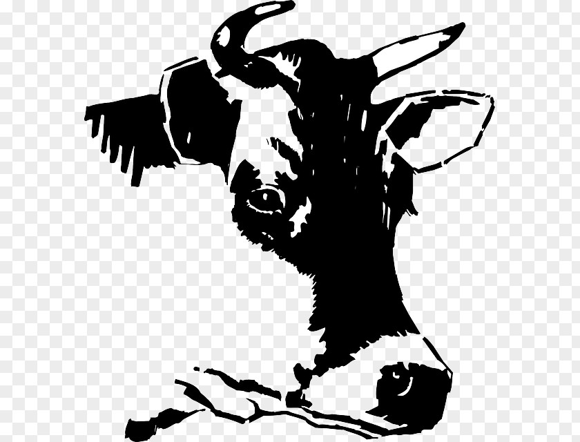 Cattle Stencil Drawing Logo PNG