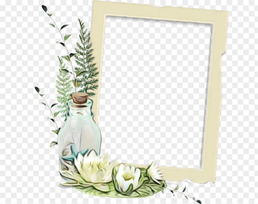 Vascular Plant Interior Design Watercolor Flowers Frame PNG