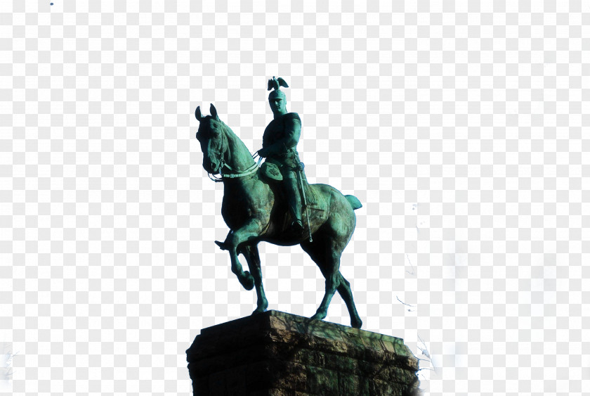 Cologne Cathedral Front Horse Riding Statue Church PNG