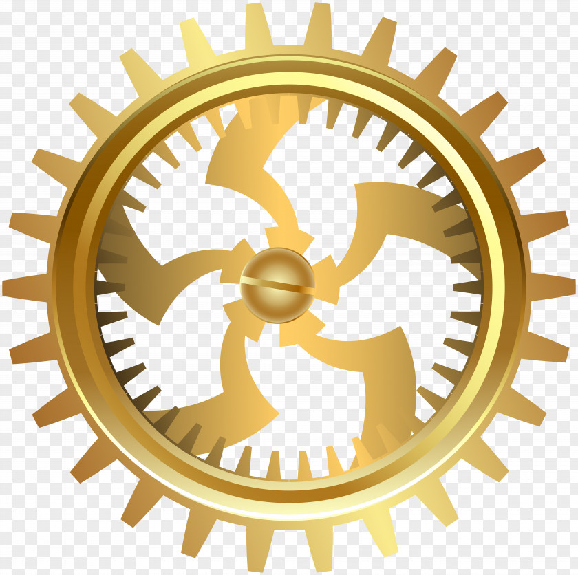 Gold Gear Transparent Clip Art PNG