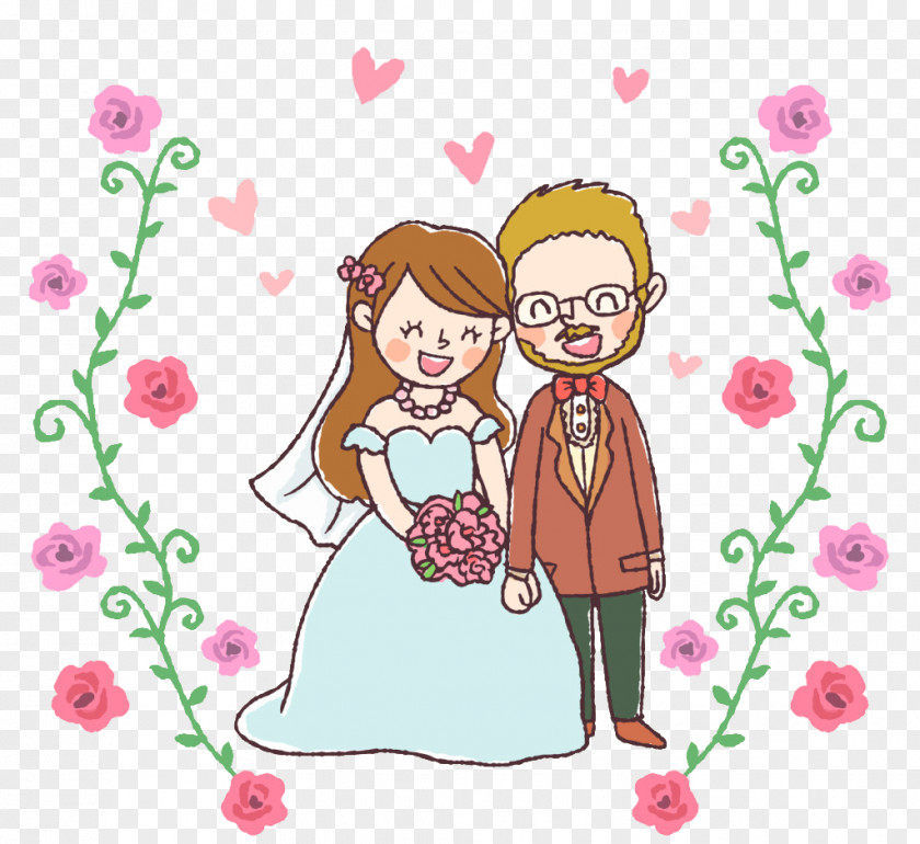 Sweet Bride And Groom Wedding Invitation Drawing Marriage Echtpaar PNG