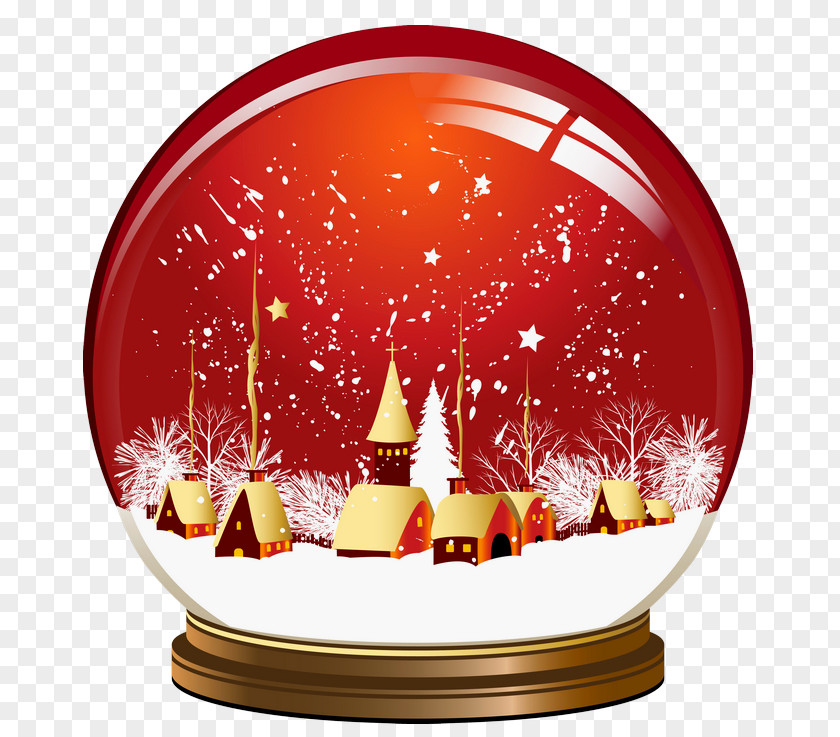 Snow Village Globes Christmas Tree Clip Art PNG