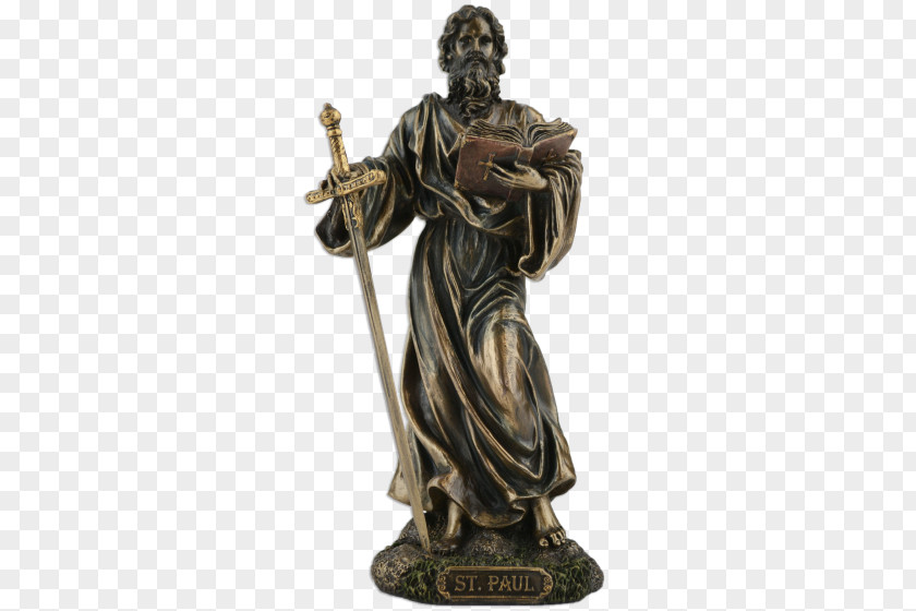 St. Paul Statue Saint Figurine Bronze Sculpture PNG