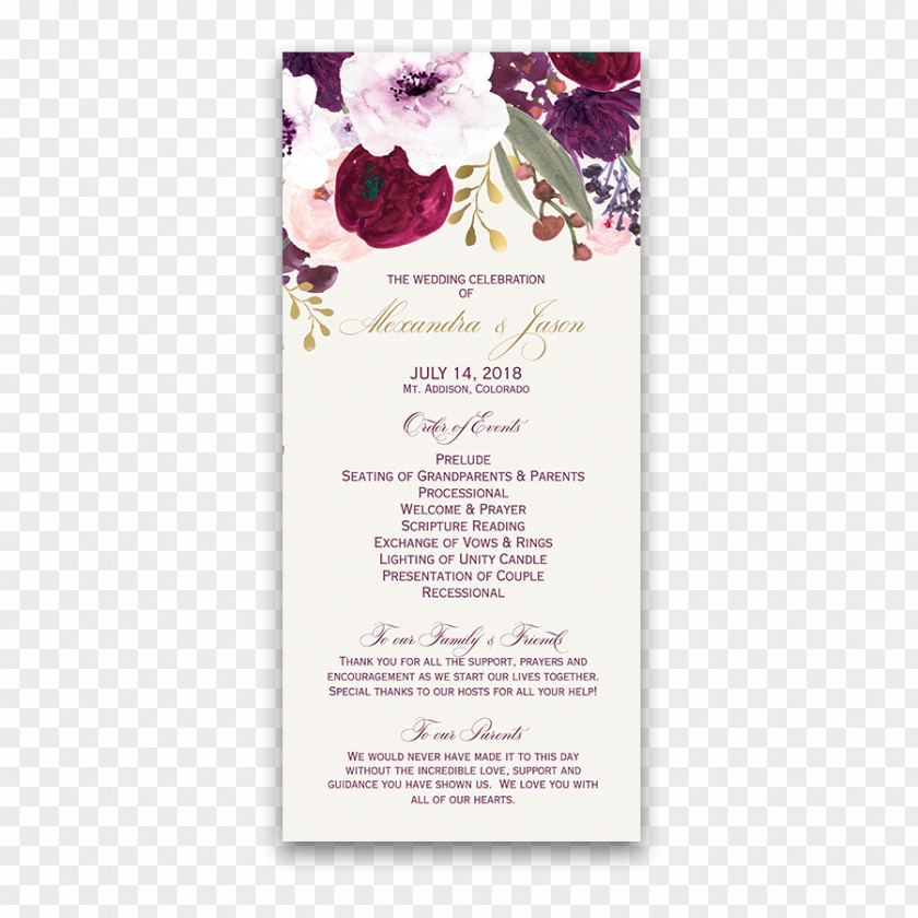 Bohemian Wedding Invitation Flower Purple Pink Lilac PNG