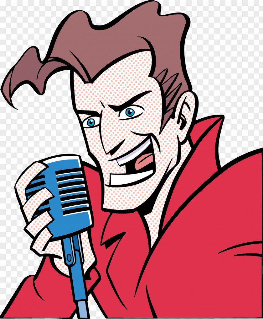 Cartoon Singing Man Vector Poster PNG