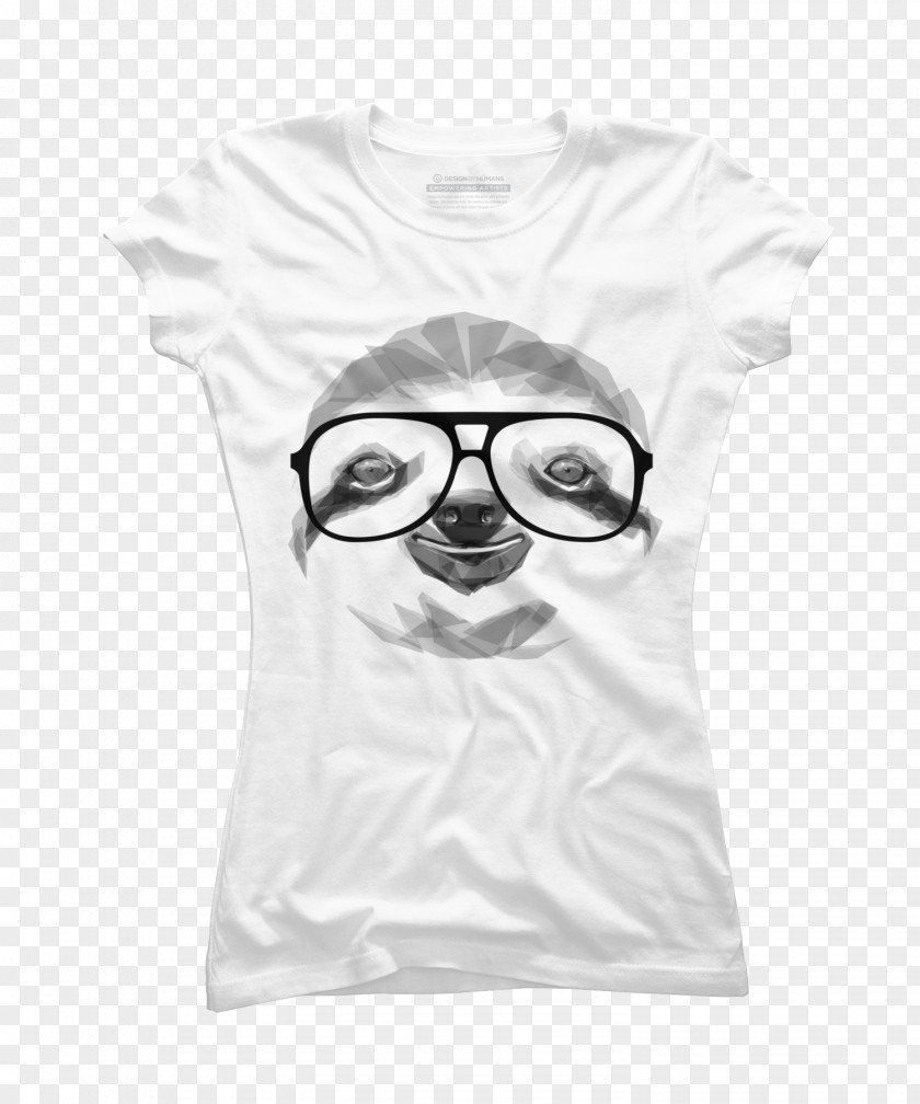Sloth Hanging Printed T-shirt Top Clothing PNG