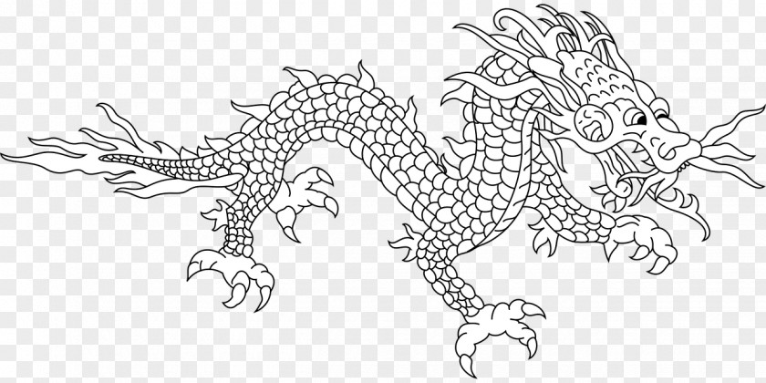 Dragon China Chinese Coloring Book Mythology PNG
