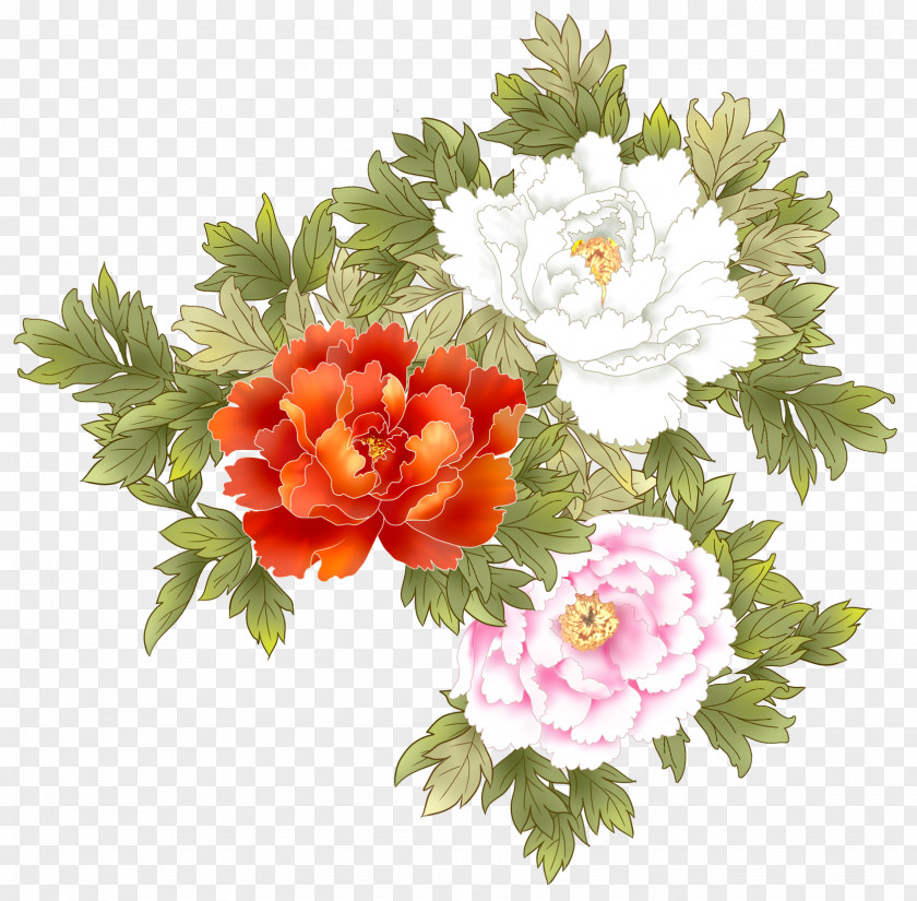 Blooming Peony Pattern Floral Design Flower PNG