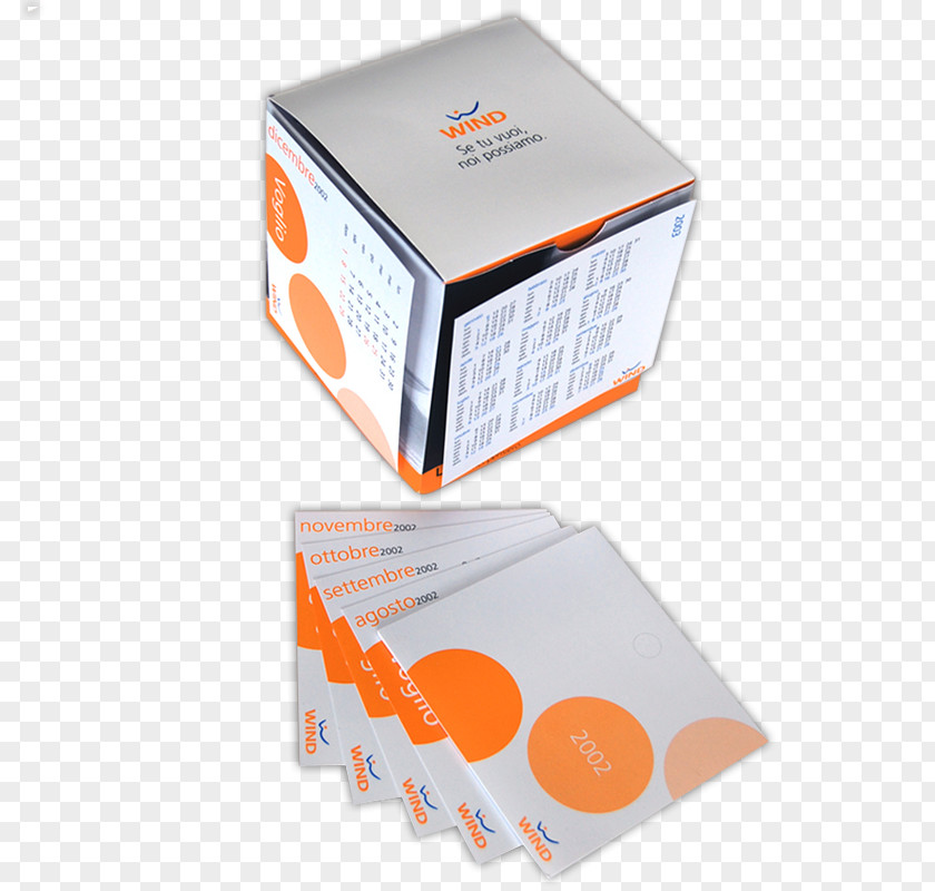 China Wind Poster Orange S.A. Cube Calendar Box WIND PNG