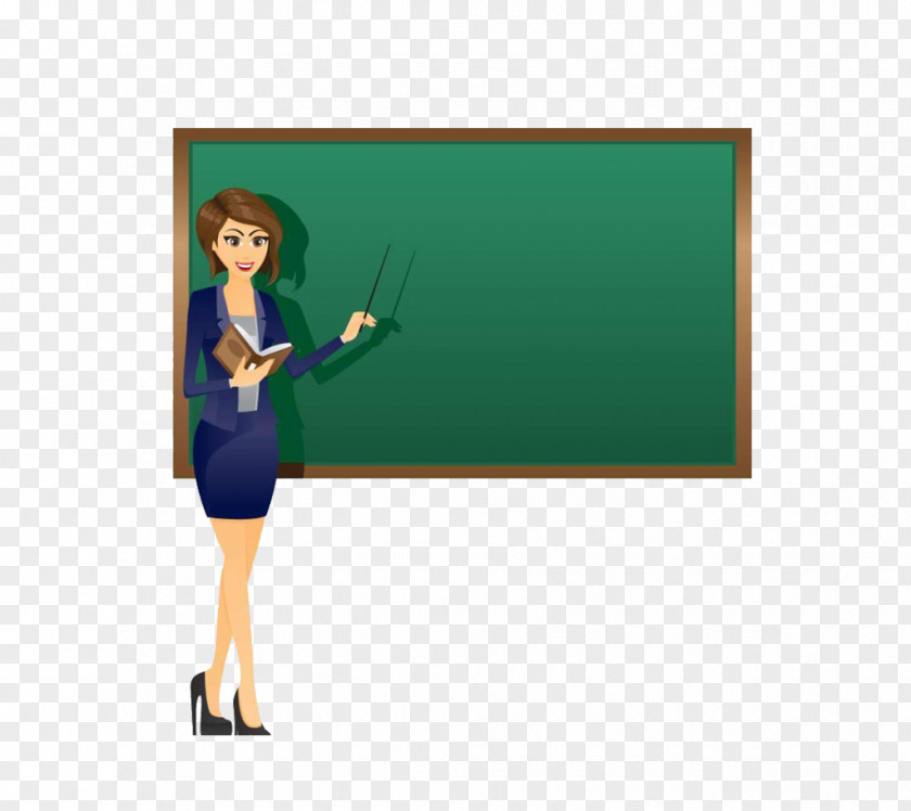 Female Teacher, Teacher In Charge, Lecture Teachers Day Blackboard Class PNG