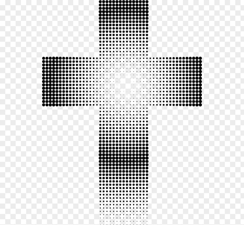 Halftone Christian Cross Clip Art PNG
