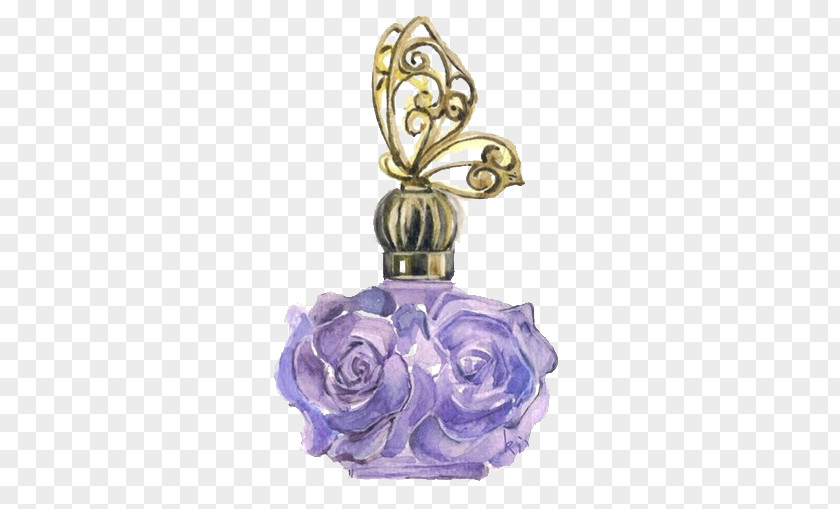 Purple Perfume Bottle Illustration PNG