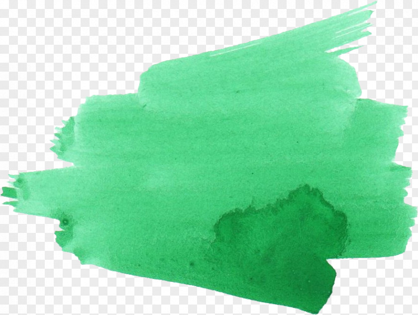Watercolor Brush Green Painting PNG