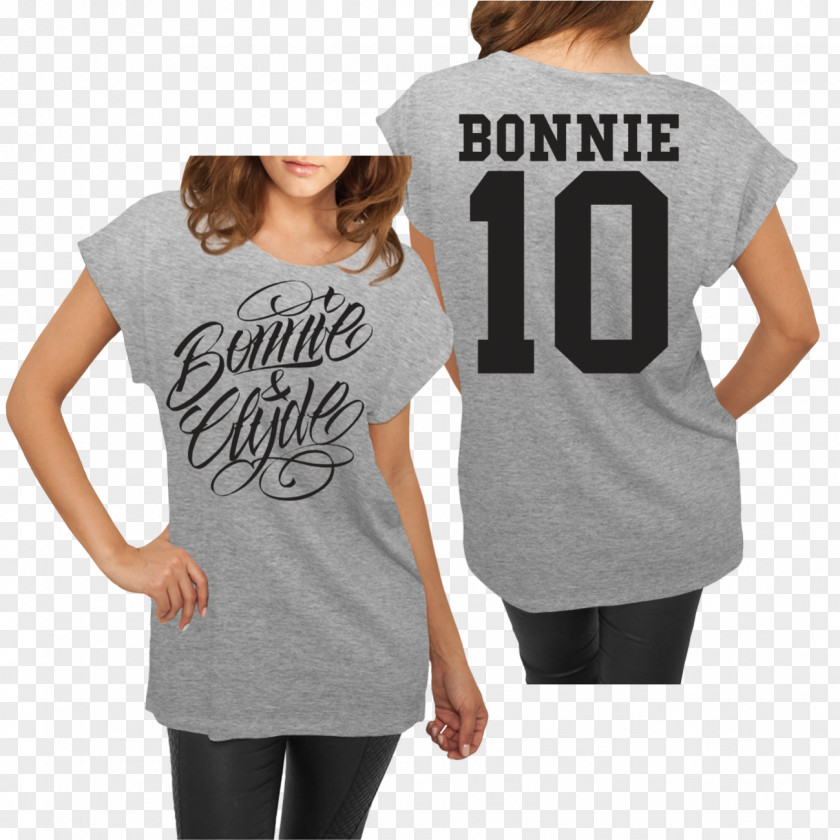 Bonnie And Clyde T-shirt Shoulder White Sleeve PNG