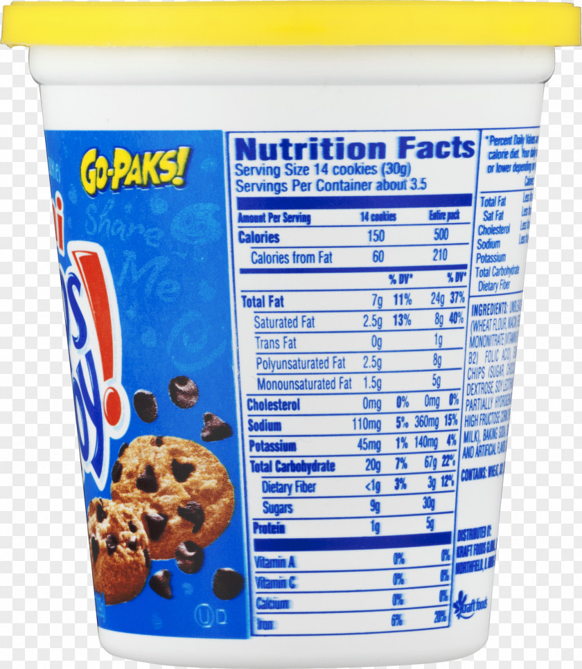 Chocolate Chip Cookies Cookie Chips Ahoy! Nutrition Facts Label PNG