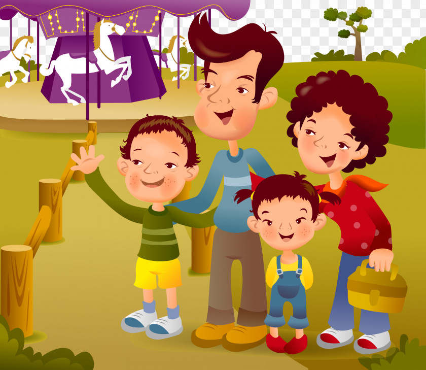 Family Illustration Cartoon Child PNG