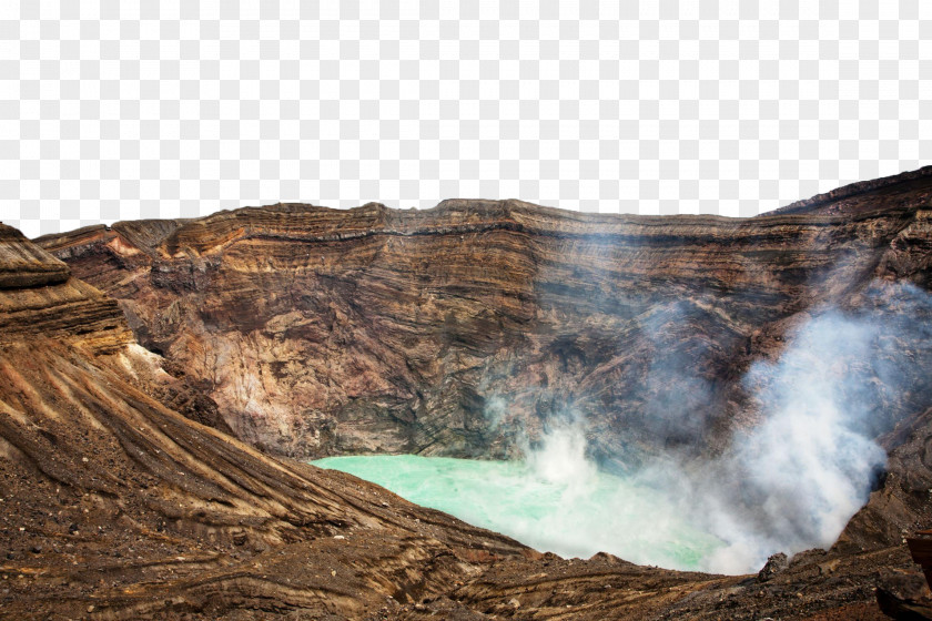 Japan Kyushu Crater Mount Aso Volcanic Stock Photography PNG