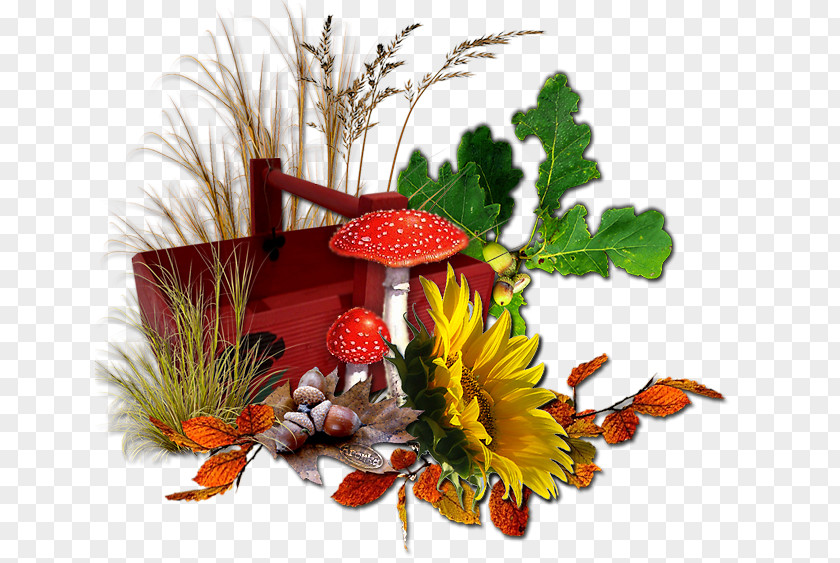 Autumn Floral Design PNG