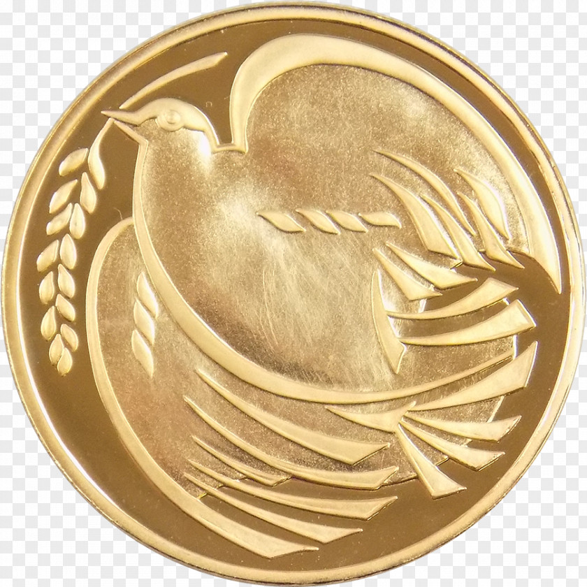 Gold Dove Coin Medal 01504 Bronze PNG