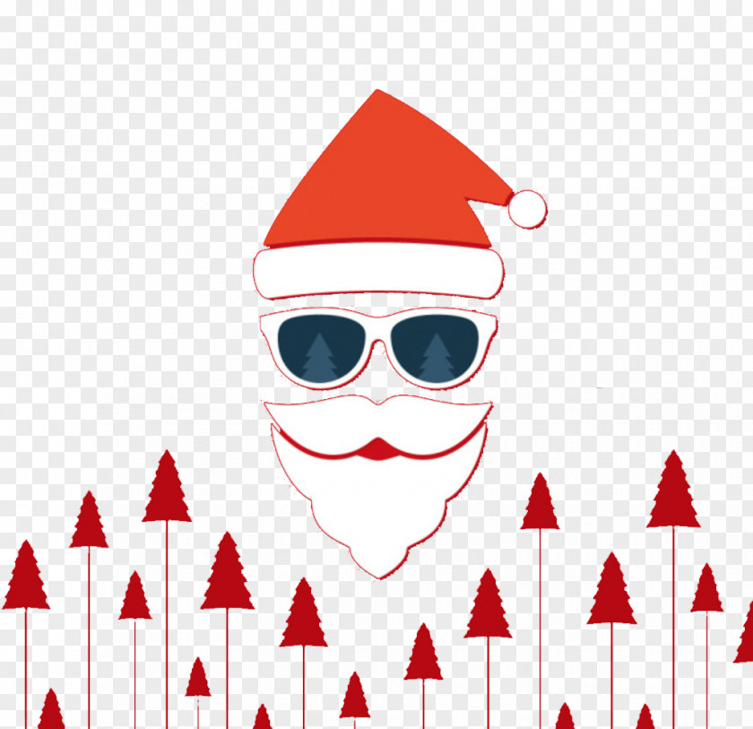 Santa Wearing Sunglasses Claus Christmas PNG