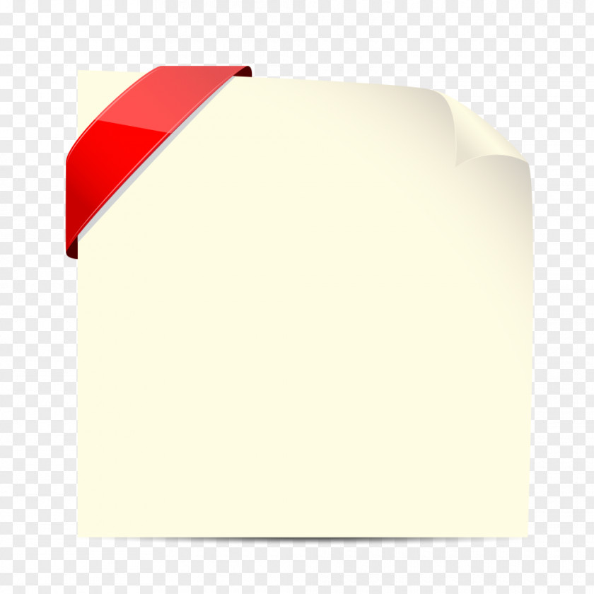 Note Paper Red Ribbon Roll Angle Vector Material Euclidean PNG