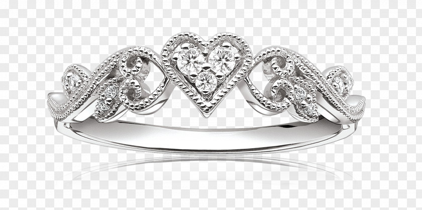 Tiara Mineral Wedding Ring Silver PNG